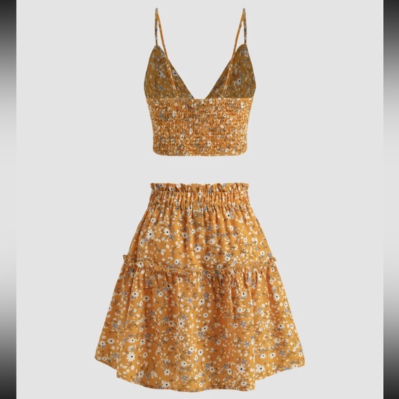 Cottagecore Cute Ditsy Floral Tank Top & Skirt Set - Picture 2 of 11
